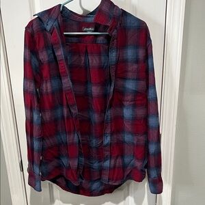 Eddie Bauer Red and Blue Flannel Shirt